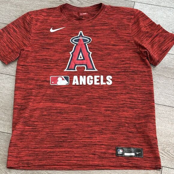 MLB Los Angeles Angels Anaheim Nike Dri Fit Team Issued Shirt Athletic Workout - Picture 1 of 8